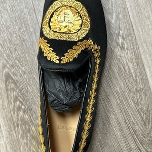 Men loafer black with gold Versace